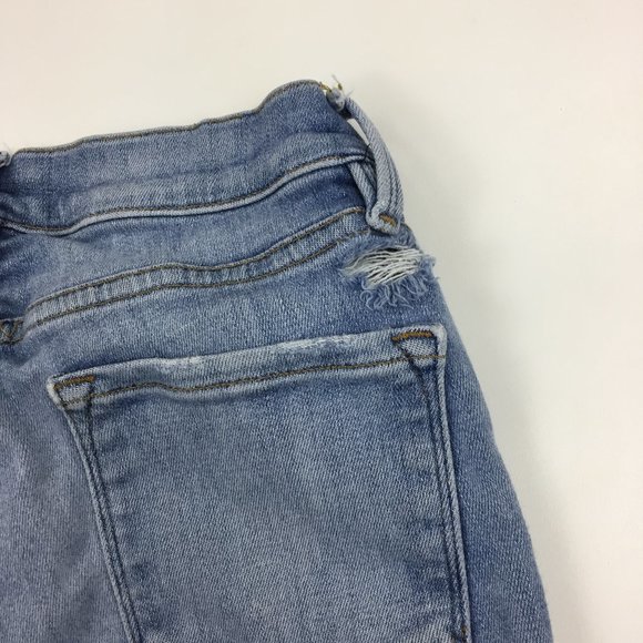 FRAME Le Skinny De Jeanne Westway Light Wash Raw Edge Step Hem Slim Fit Jeans - Picture 11 of 11